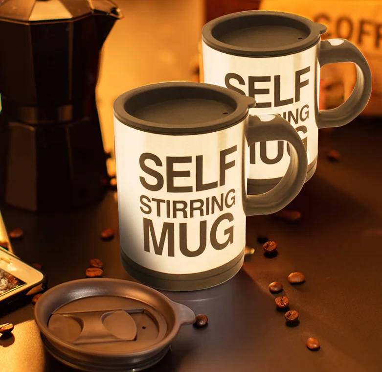 Self Stirring Stainless Steel Coffee Mug,Electric Automatic Mixing Cups for Stir Coffee Milk Mix Juice Drink and Tee