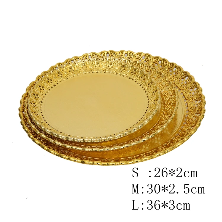 Support Diversified Customized Wedding Parties Gold Plated Serving Candy Dry Home Decorative Gold Plated Serving Tray
