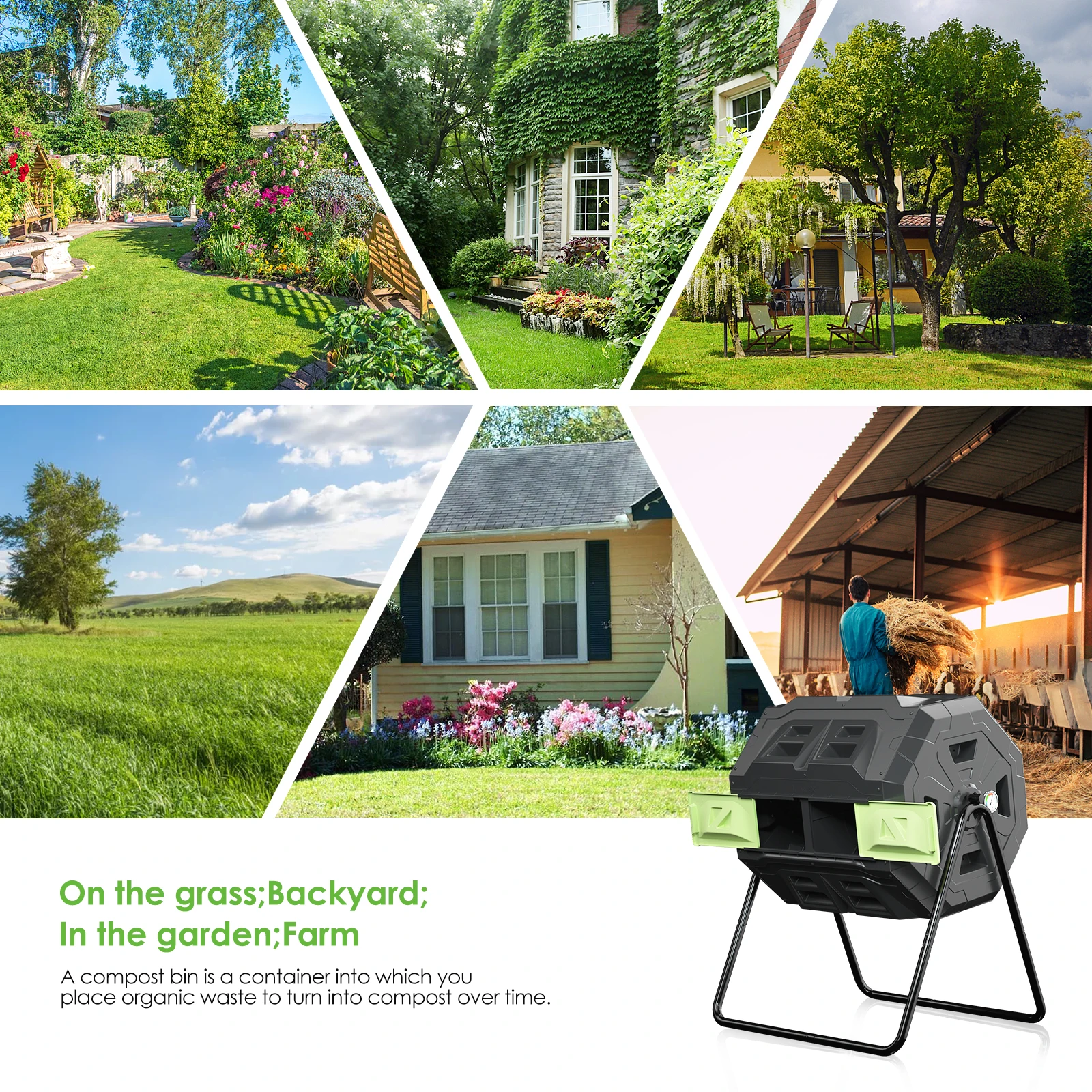 Super September Sliding Garbage Metal Waste Compressible Trash Recycling Bin With Thermometer