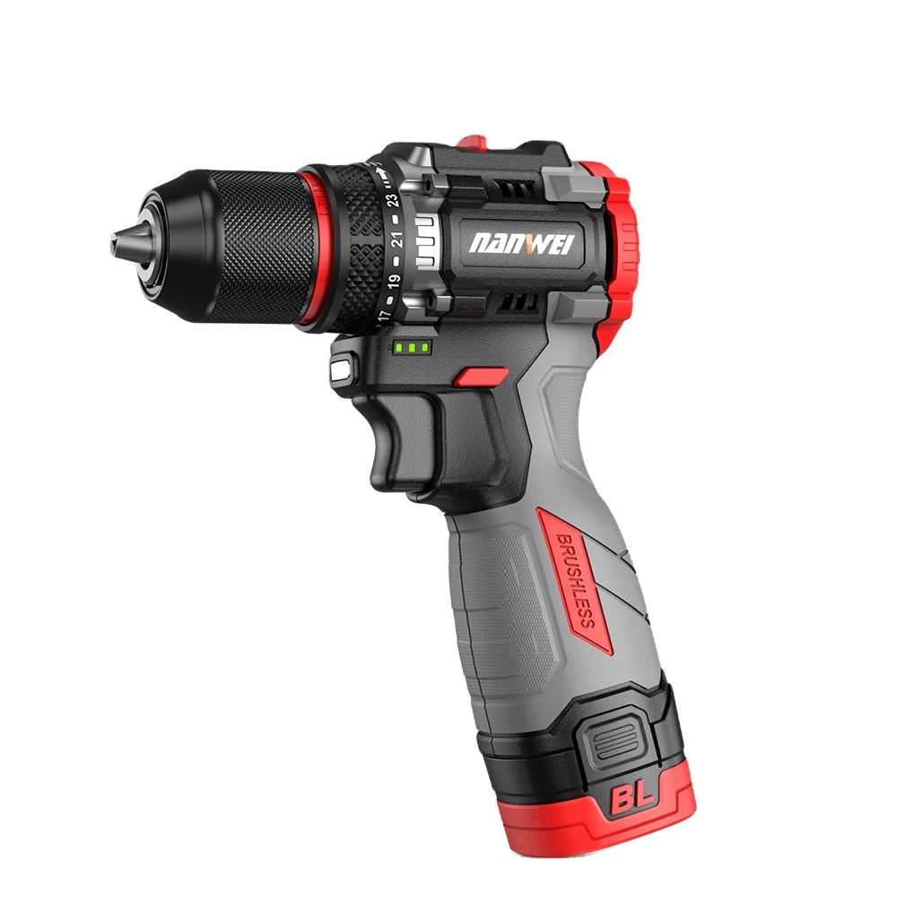 Cordless power tool 21V brushless electric drill torque 45N.m variable speed multi-gear adjustment