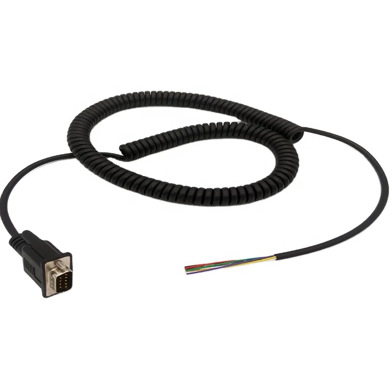 OEM / Stock Wholesale DB 9pin Connector 0.6m Spiral Wire Spring Cable