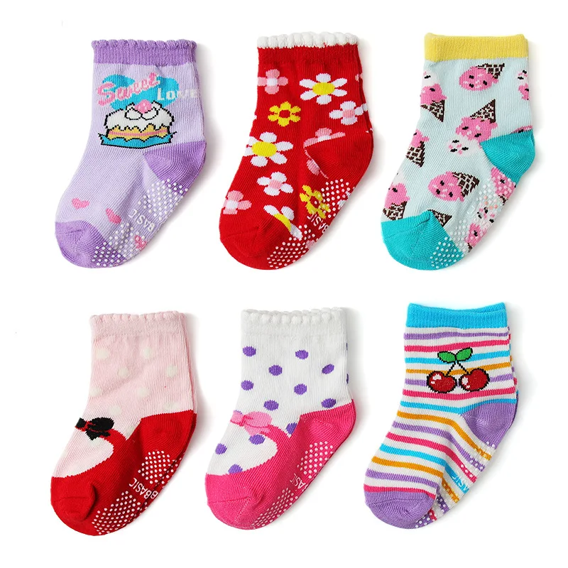 2024 new Baby Socks girl Non Slip Cotton cartoon Kids learn to walk wholesale children Breath Anti Slip Baby Socks
