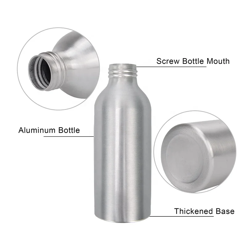 custom recycled aluminum foam aluminum bottle 500ml disposable beer bottle for essential oil 100ml