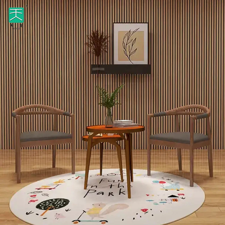 TianGe Acoustic Slat Wood Panels White Pvc Coating Baffle Ceiling Sound Proofing Felt Acoustic Panels