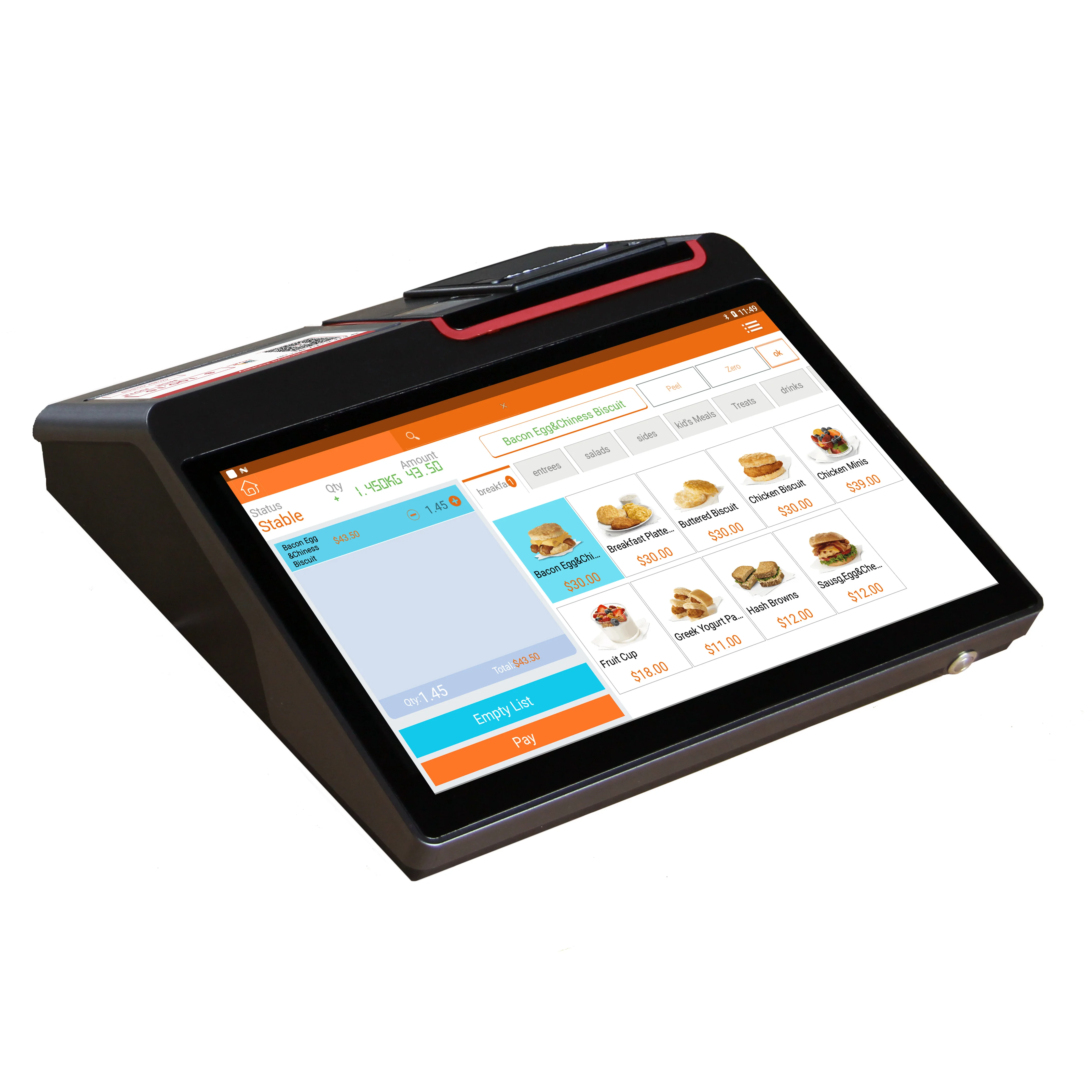 11.6 inch /12.5 inch  cheaper capacitive touch screen receipt printer pos machine system for supermarket