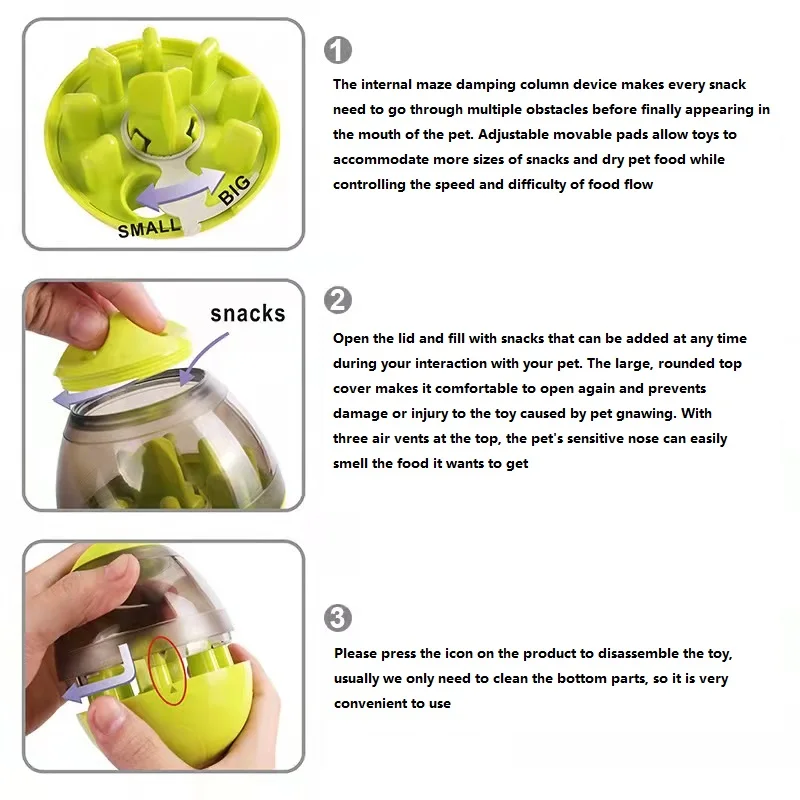 Interactive Pet Toy Tumbler Slow Eat Feeder Puzzle IQ Treat Dog Leak Food Ball