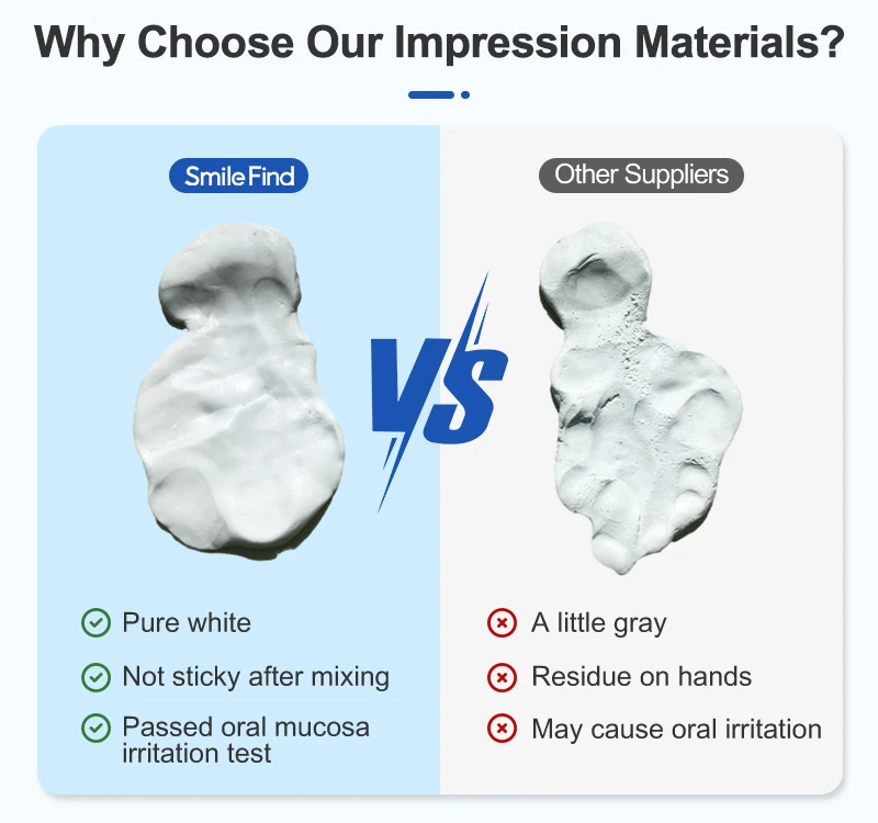 Dental Lab Disposable Veneer Snap On Grillz Mold Silicone Material Putty Trays Base Catalyst Dental Impression Kit Private Label