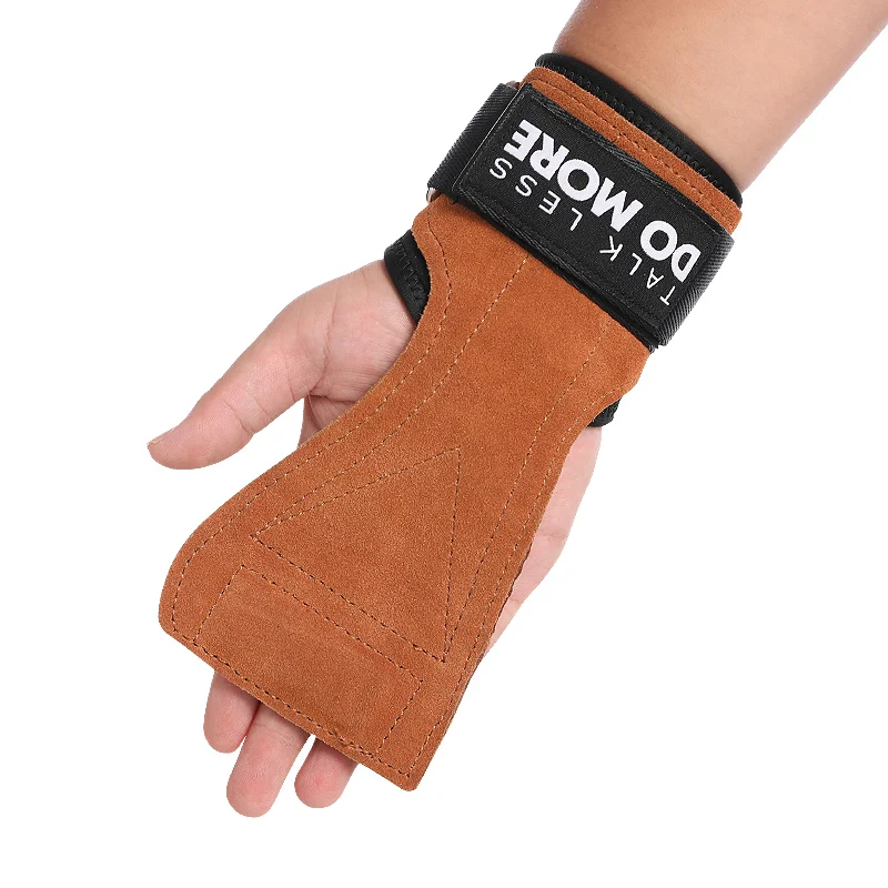 Aolikes Adjustable Non-Slip Weight Lifting Grips Leather Hooks Straps for Deadlifts Pull-ups Heavy Shrugs Wrist Wrap Wrap Gloves