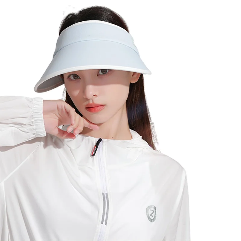 Fashion Sun Hats for Summer Women Cycling Large Brim Visor Covering Full Face Headband Sunhat Empty Top Caps with Sun Protection