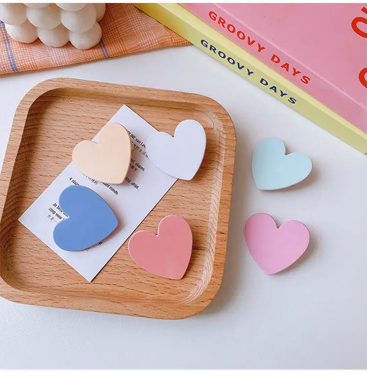 South Korea Fashion Lovely Candy Color Acrylic Heart Hair Clip Women Headdress Hair Clip