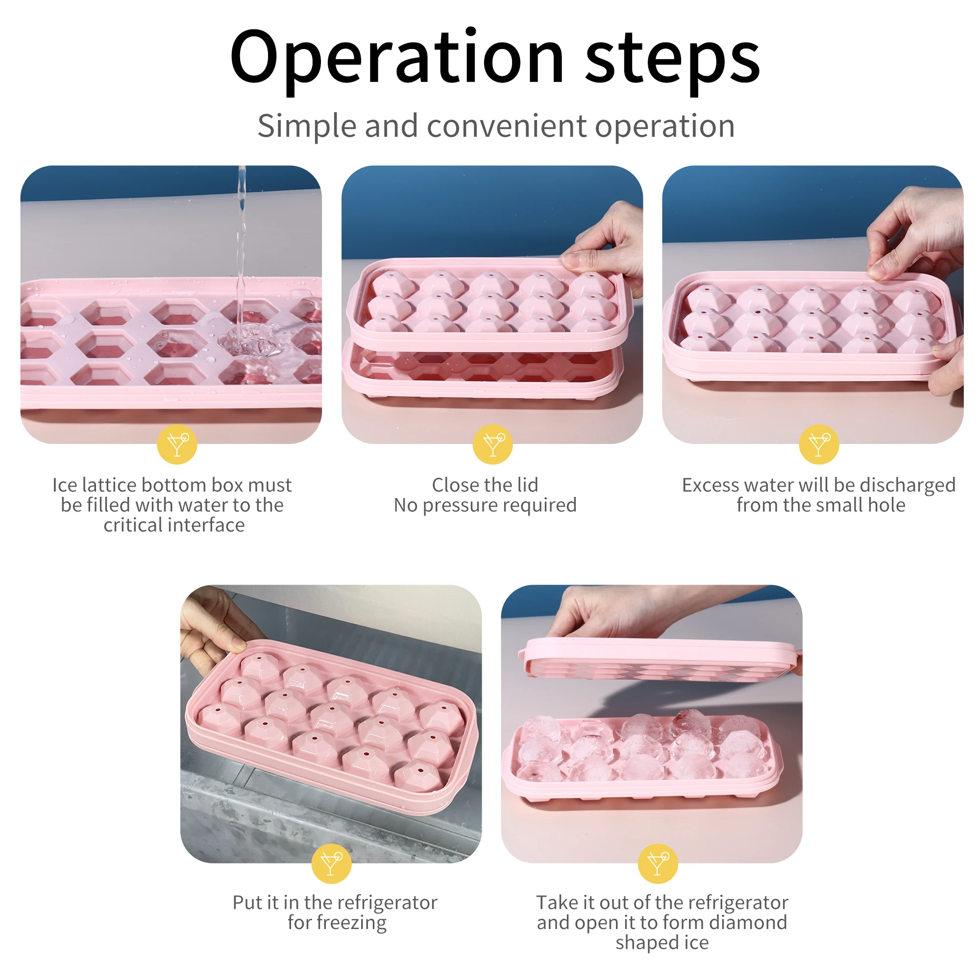 Amazon Hot Selling Reusable Round Ice Cube Tray With Lid Ice Ball Maker Mold Silicone Ice Ball Mold