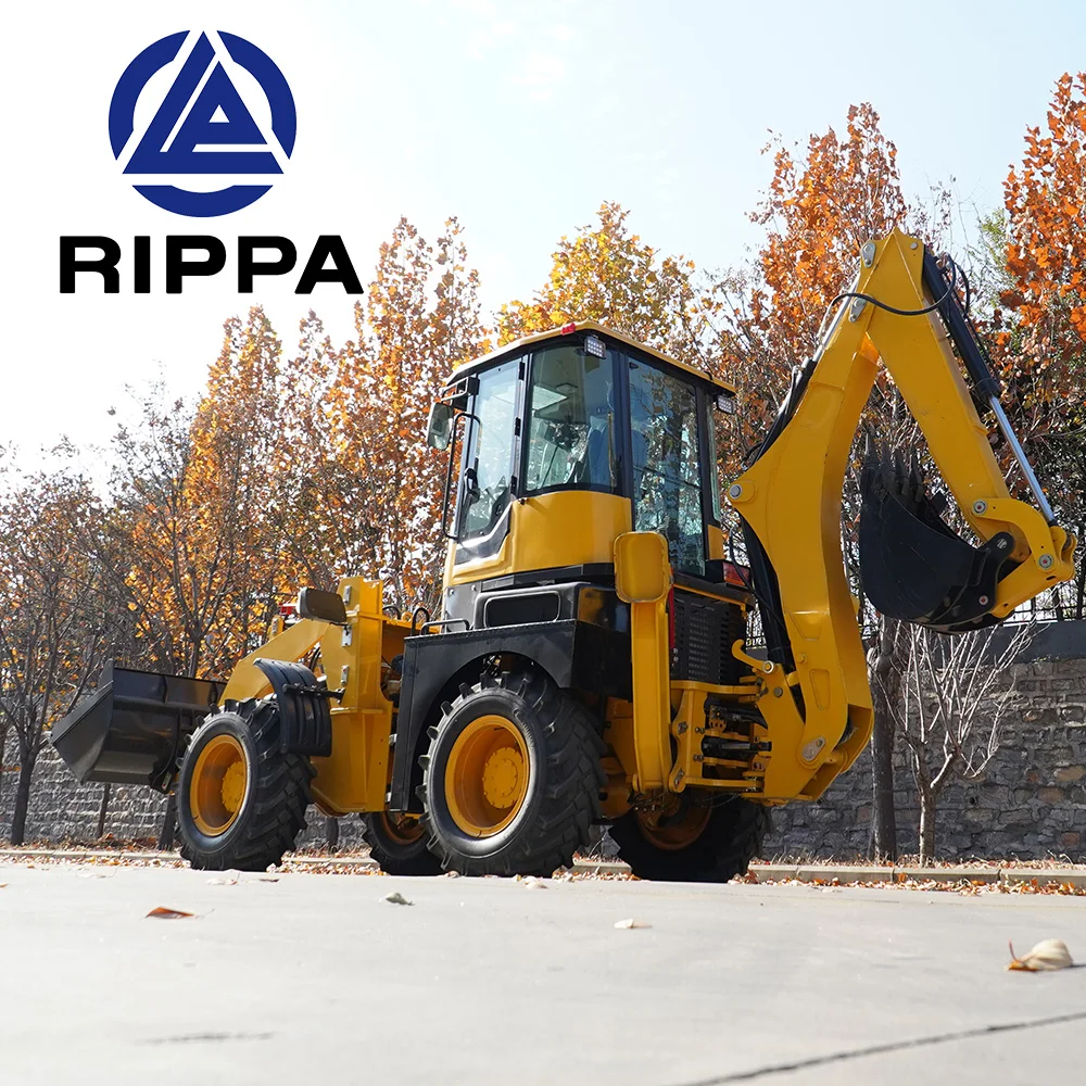 China Factory Diesel Wheel Loaders Front End Loader Excavator Backhoe Loader With Enclosed Cab