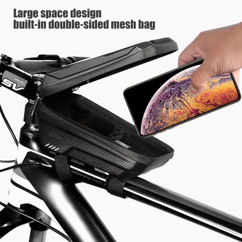Istaride EVA Hard Shell Waterproof Touch Screen Bike Frame Phone Bag Cycling Bike Rack Tube Bag Top Tube Bike Bag