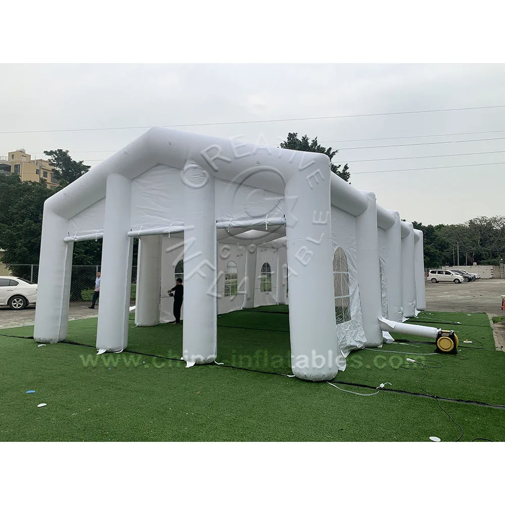 White Large Outdoor Inflatable Party Tent LED Light Inflatable Wedding Tent For event