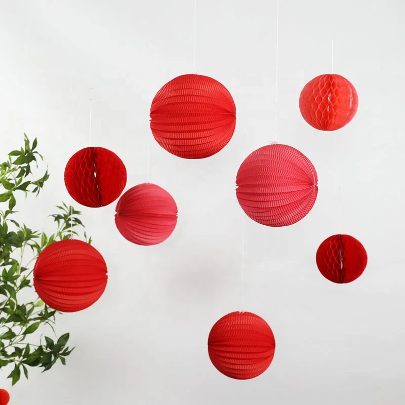 EAST TERN Wholesales Paper Lantern Tissue Paper Honeycomb Ball for Shopping Mall Nursery School Party Decorative