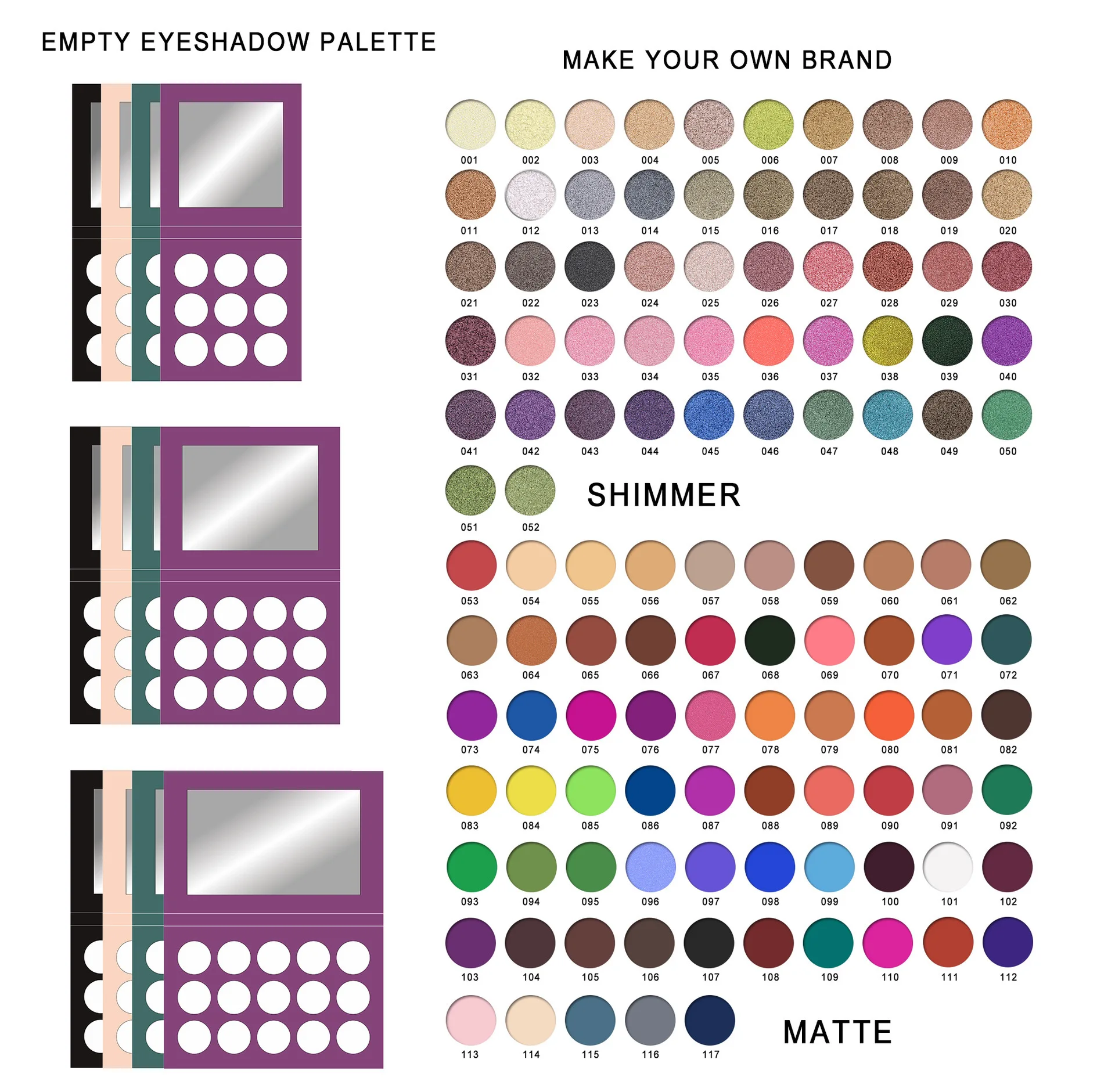 117 color monochrome eye shadow Pearl eye shadow monochrome eye shadow Support wholesale spot goods