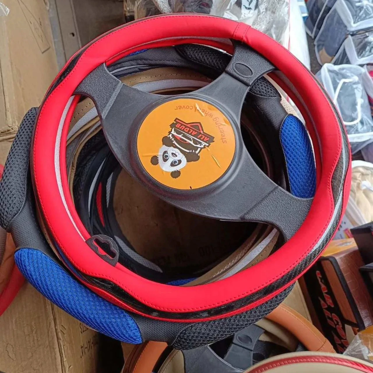 China factory price car steering wheel covers new wooden pvc steering wheel cover car accessories