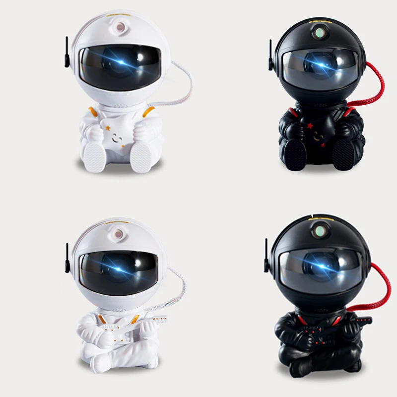 Spaceman Kids Gift Projector Lamp Modern Black Astronaut with Aurora Space Star LED Light Source Buddy Proyector