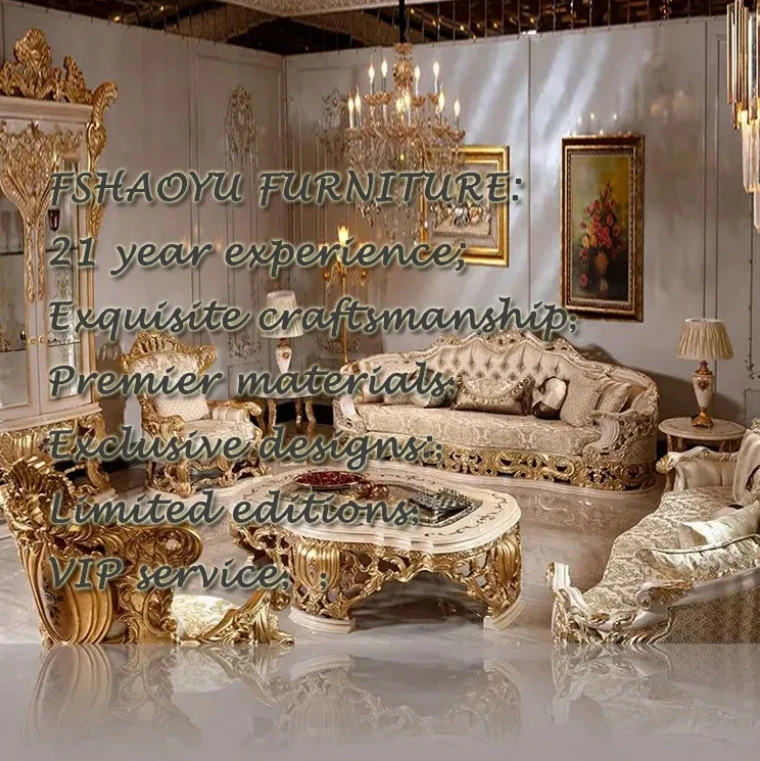 European style royal victorian vintage classic sofa furniture luxury classic carved solid wood sofa set