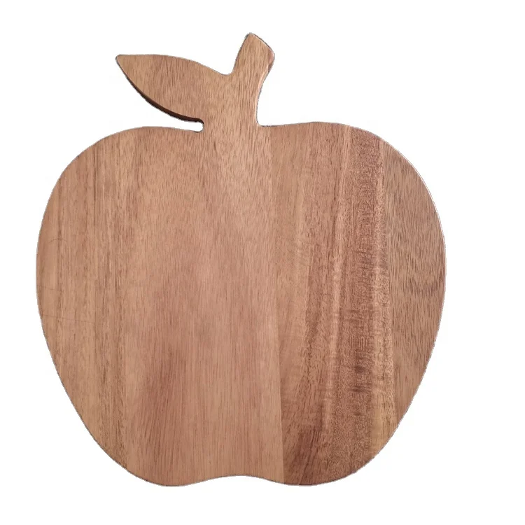 Customized acacia wood cutting board importers fruit apple shaped chopping board