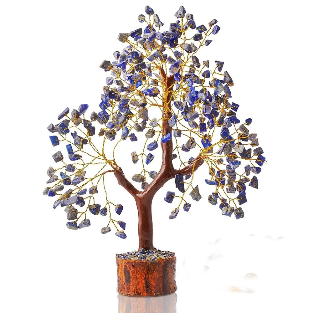 Beautiful Lapis Lazuli Agate Crystal Beads 300 Sier Wire Tree Buy from Siddheshwari agate