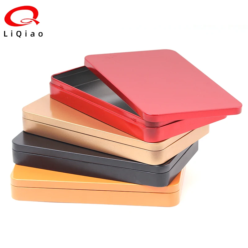 Large Custom Printed Rectangle Tin Box Durable Metal Can for Cookie Biscuit Food Cake Packaging with Customized Logo