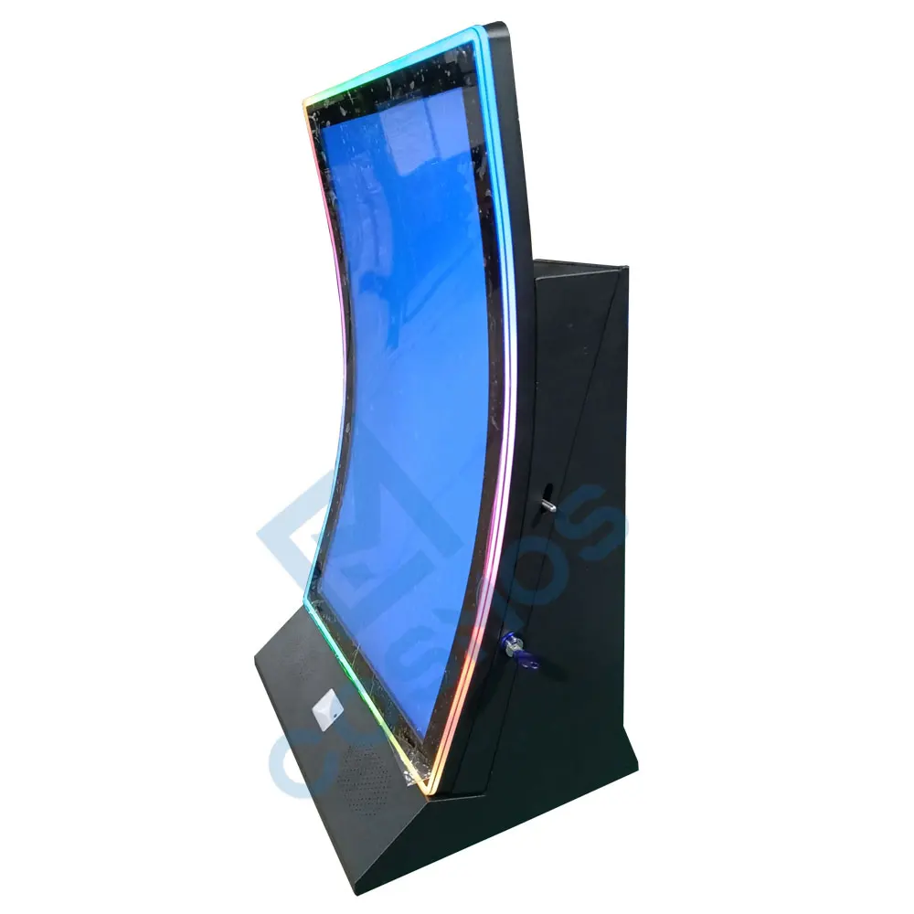 Popular game board option 32 inch vertical C curved touch screen coin operated bartop skill game machine cabinet