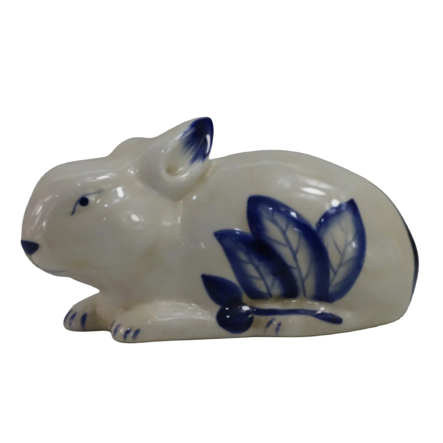 Modern Art Ceramic Easter Rabbit Design Blue And White Porcelain Home Decorative Objects Bunny Figurine