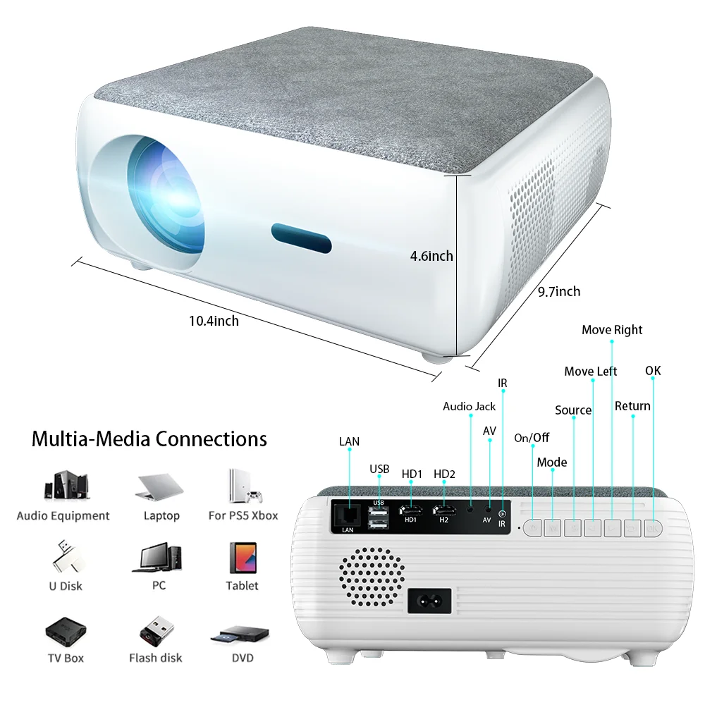 Salange P88 LED 3D Smart Projector 1080P 300 inch Screen Home Theater 7000 Lumen HD LCD Display Logo Video Beam Projector Phone