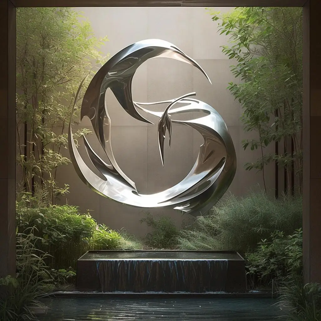 High Quality Metal Crafts Stainless Steel Polished Ring Abstract Sculpture Custom Metal Sculpture