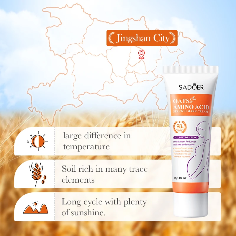 SADOER Private Label Oats Stretch Mark Cream For Pregnancy Repair Scar Slack Line Abdomen Stretch Marks Cream