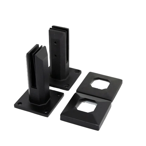 Matt black stainless steel 2205 square glass pool fencing spigot