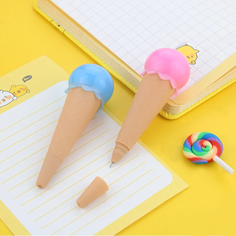 Color Ice Cream Gel Pens Smooth Office Student Parker Writing Gift Kids Lovely Cartoon 4 Color Gel Pen