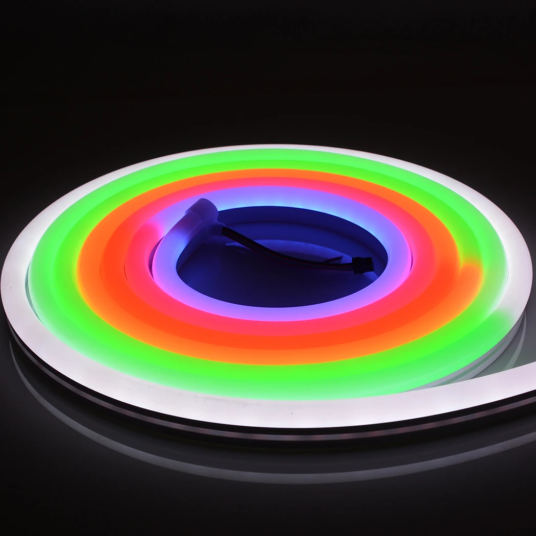 Неоновая трубка 10*3 мм 60 светодиодов 10 Цифровой RGB красочные SMD5050 RGBIC с разъемом неоновая Светодиодная гибкая лента