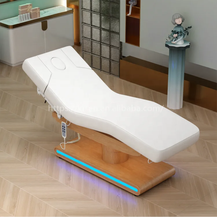 Siman electric beauty bed massage table facial bed white modern with 3 motors new style salon spa furniture equipment