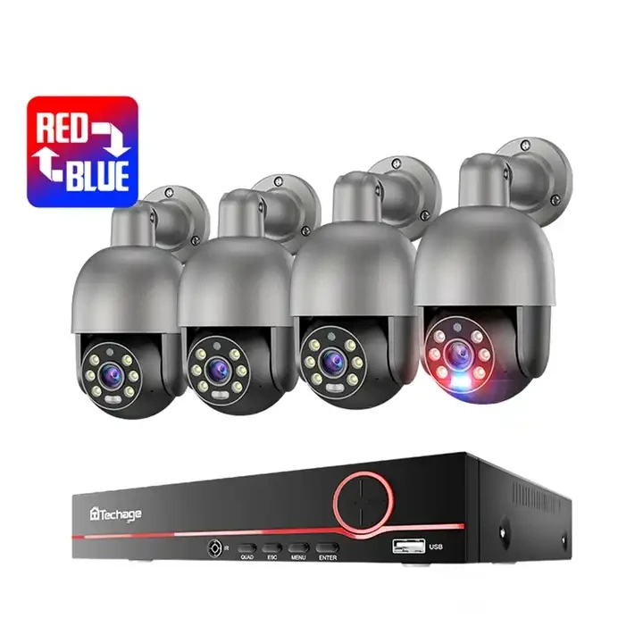 China Factory 4MP Auto Human Tracking Human Detection PoE PTZ Security Camera System Ip Camera Kit