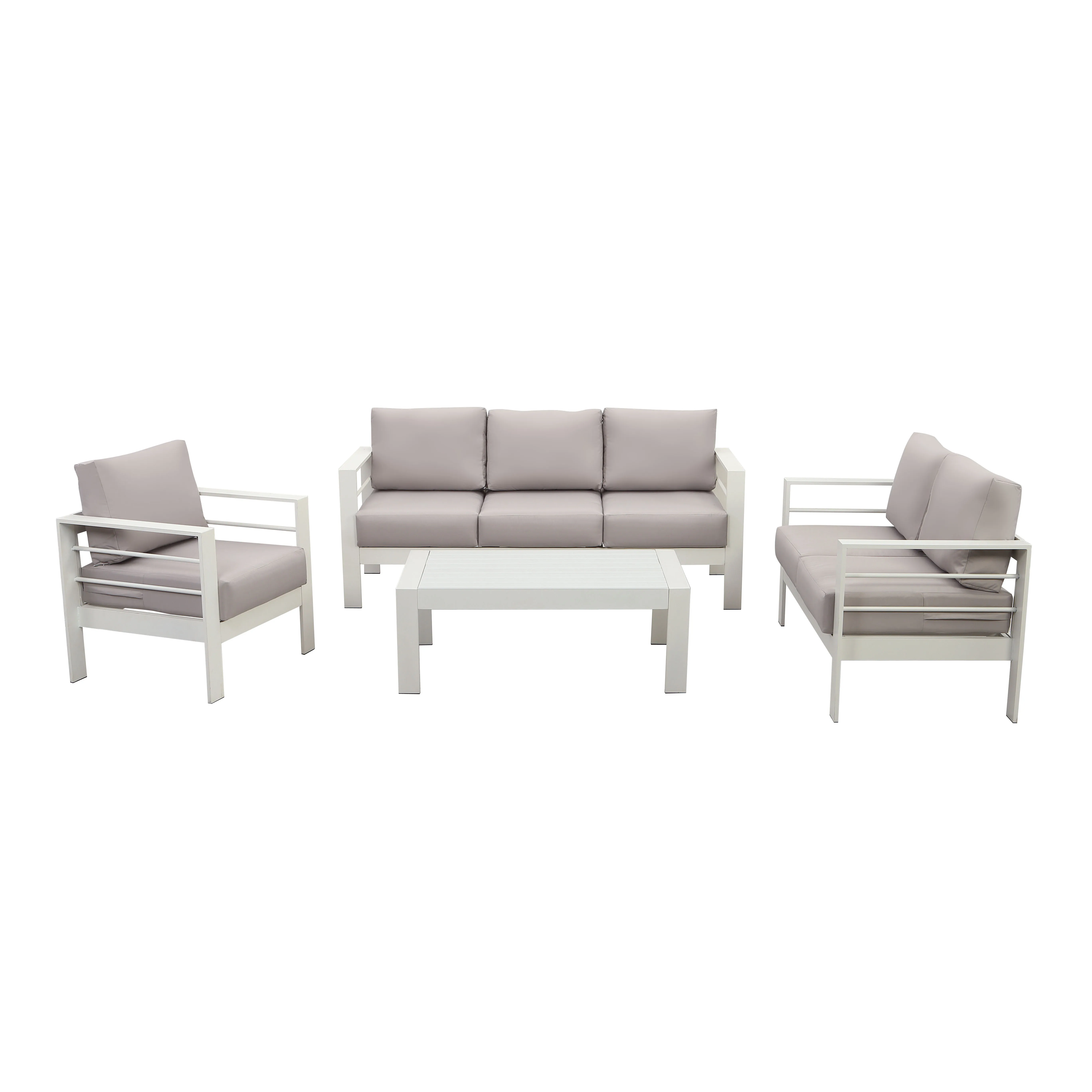 Luxury A 3-seat Conversation Sofa with Cushions Outdoor Aluminum Sofa Furniture for Patio Usage