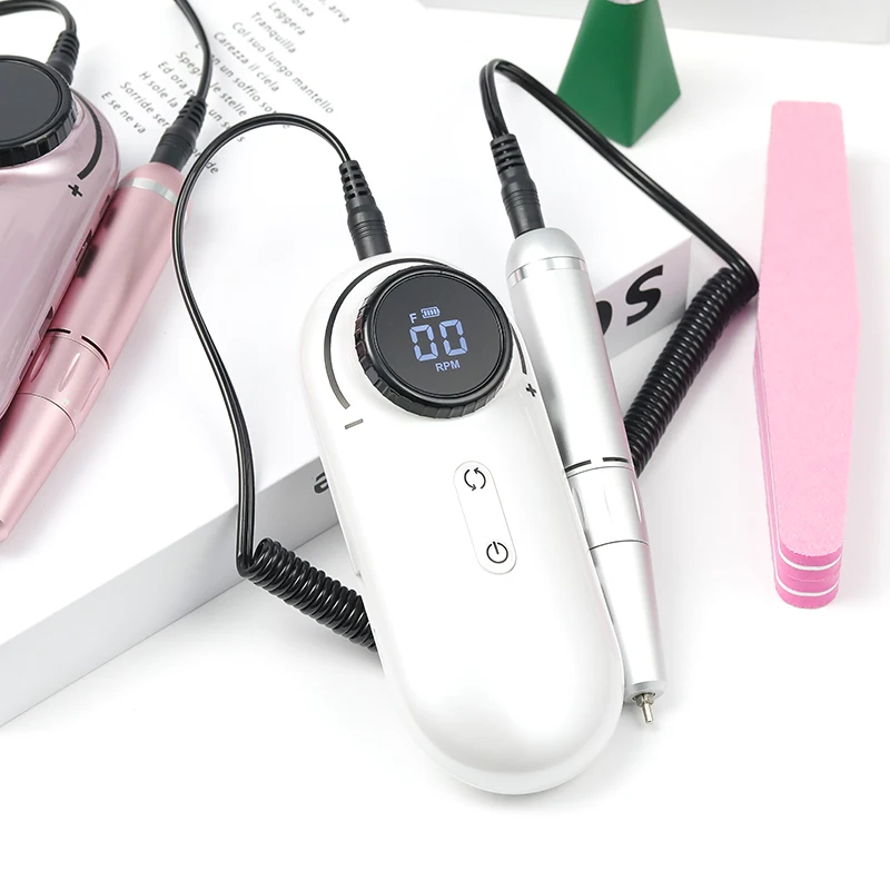 New Arrival UV301 Household Salon Manicure Pedicure Polisher Nail Machine Set 30000rpm Pink Electric Nail Drill Polisher