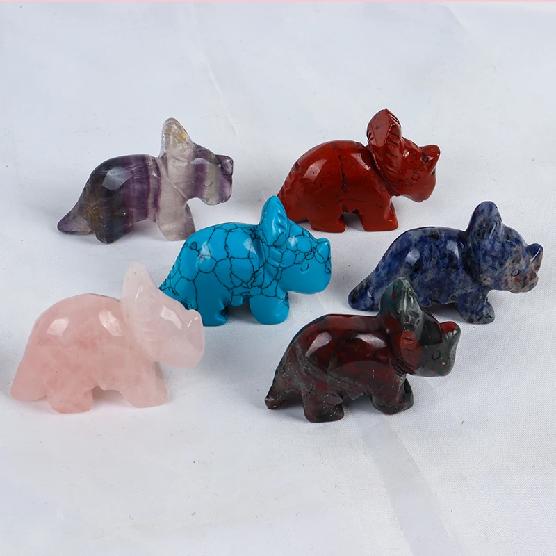 2 Inch Wholesale Healing Gemstone High Quality Crystal Animal Crystal Dinosaur Figurine For Gift hand carved  Dinosaur Craft