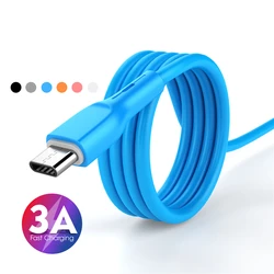 3A Type C USB Cable For iPhone 11 Pro Max Liquid Soft Silicone Micro Charger Data Cord Super Fast Charge Charging Wire
