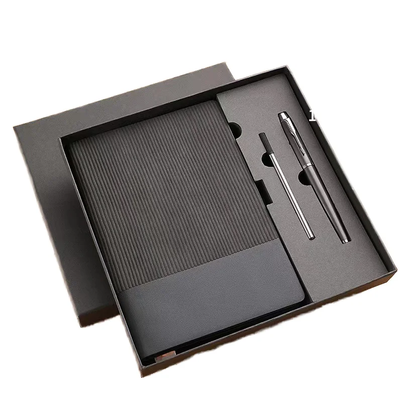 3pcs Luxury A5 Business Notebook Planner Sets Custom Logo Leather Cover Pen Gift Set Wholesale Promotional Stationery Set