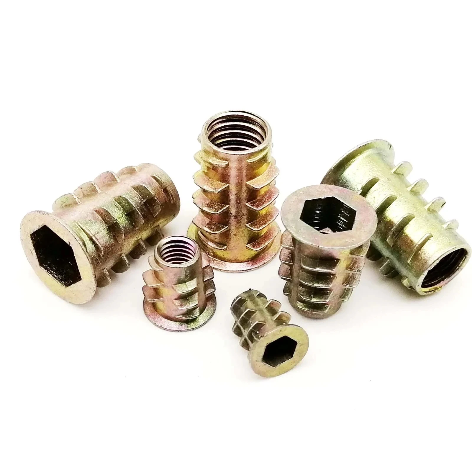 M4 M5 M6 M8 M10 Metal Hexagon Hex Socket Allen Head Embedded Insert Nut E-Nut for Wood Furniture Inside and Outside Thread