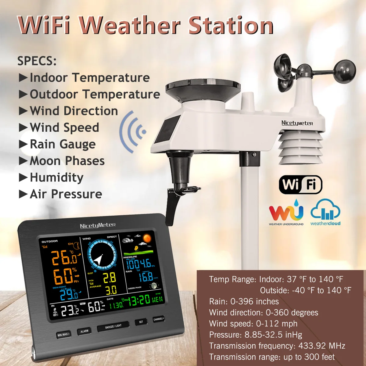 Hot FT0366 WIFI Smart Radio Frequency Weather Station