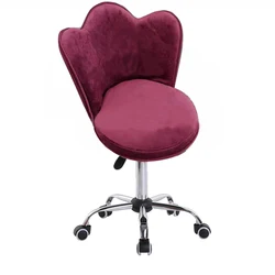 Anji WEIHAO Velvet Adjustable Height Swivel bar Chair Stool on wheels