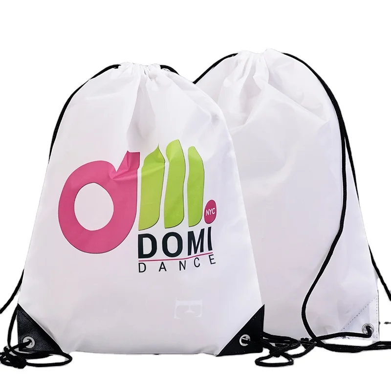 Customized Logo Polyester Drawstring bag Backpack Bag for Gym Traveling backpack Sports drawstring bag