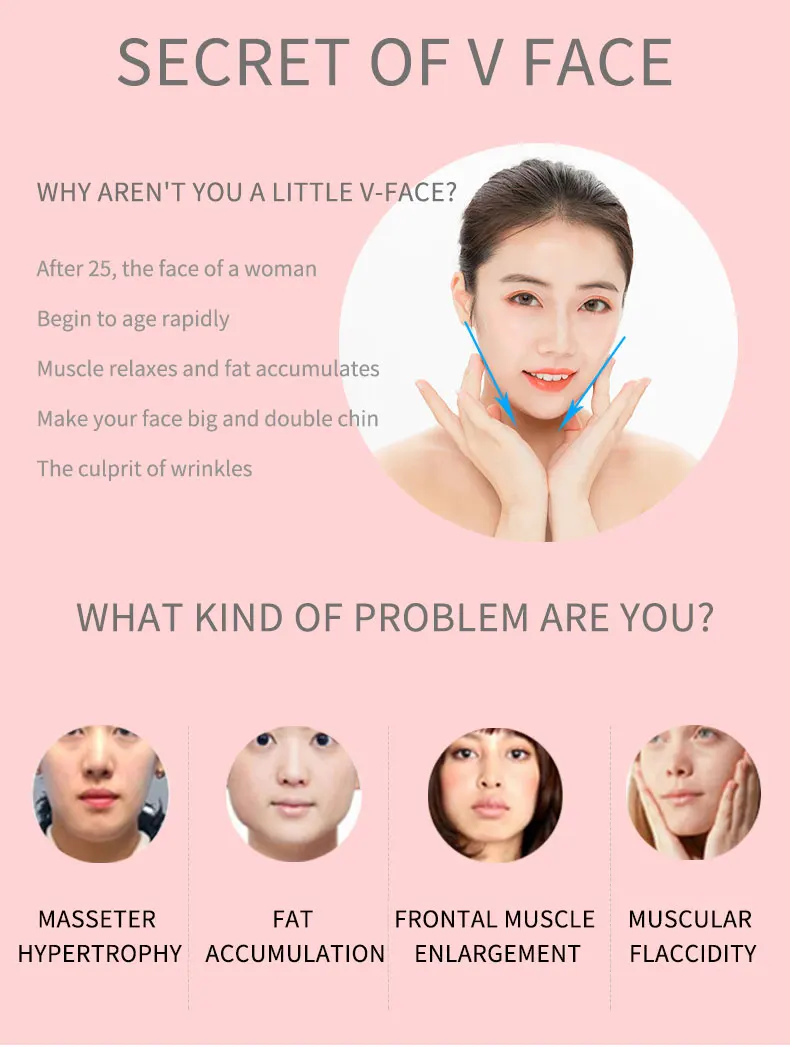 2022 Beauty Care Device Tightening V Shape Face Slimming Chin Tool Skin Lift Massager EMS Facial Lifting