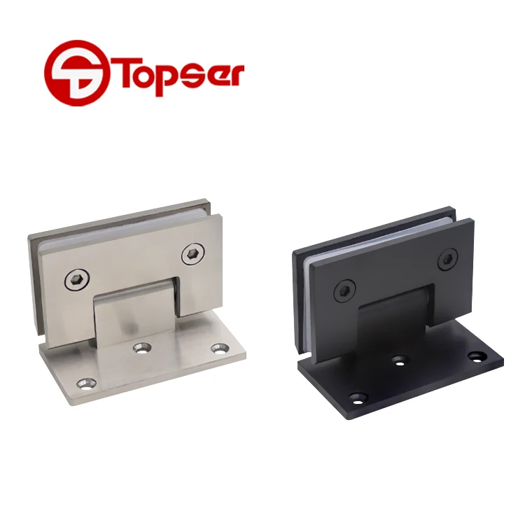 Bathroom 90 Degree Stainless Steel Five Hole Offset Back Plate Wall to Glass Shower Door Pivot Hinge