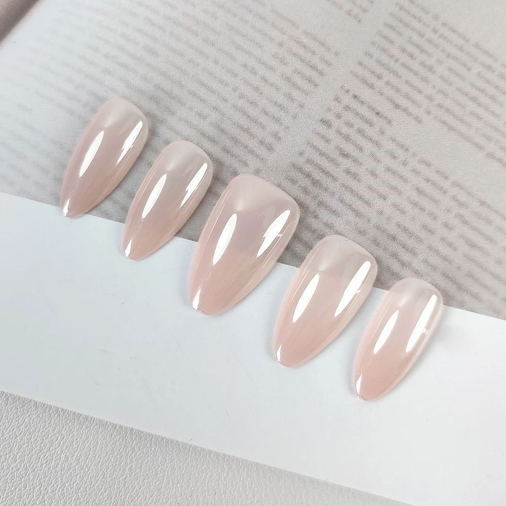 verified factory wholesale supply cheap price  glazed ombre cheek  design press on nails faux ongles