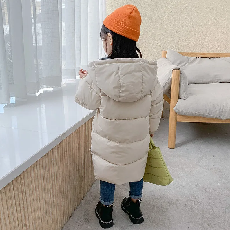 Autumn Waterproof Mid-Length Puffer down Jacket for Boys Girls Kids Winter Coats&outwears made of Cotton Warm Clothes Children