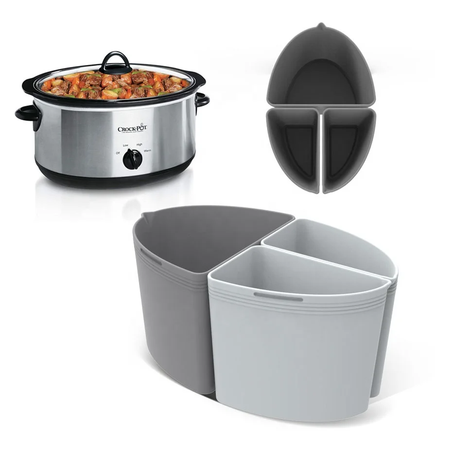 Подкладки для медленной плиты 6QT мини-горшок два/три решетчатых горшка карманы силиконовые разделители